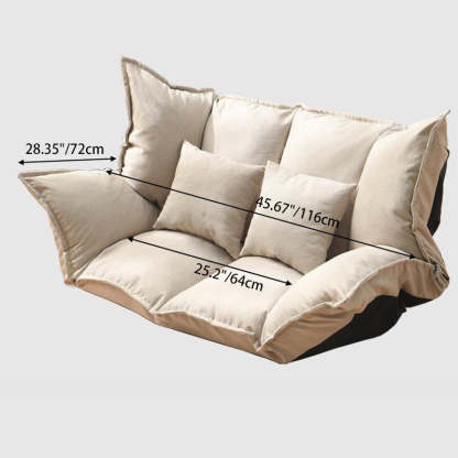 Modern Linen Tofu Foldable Lazy Sofa — With 2 Pillows / Gray