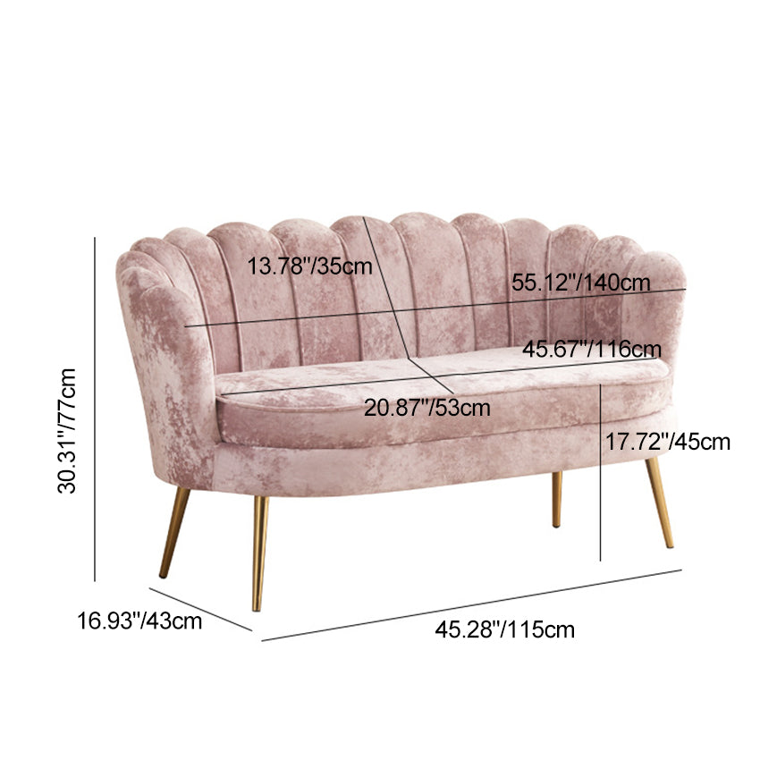 Scandinavian Velvet Wood Petal Sofa