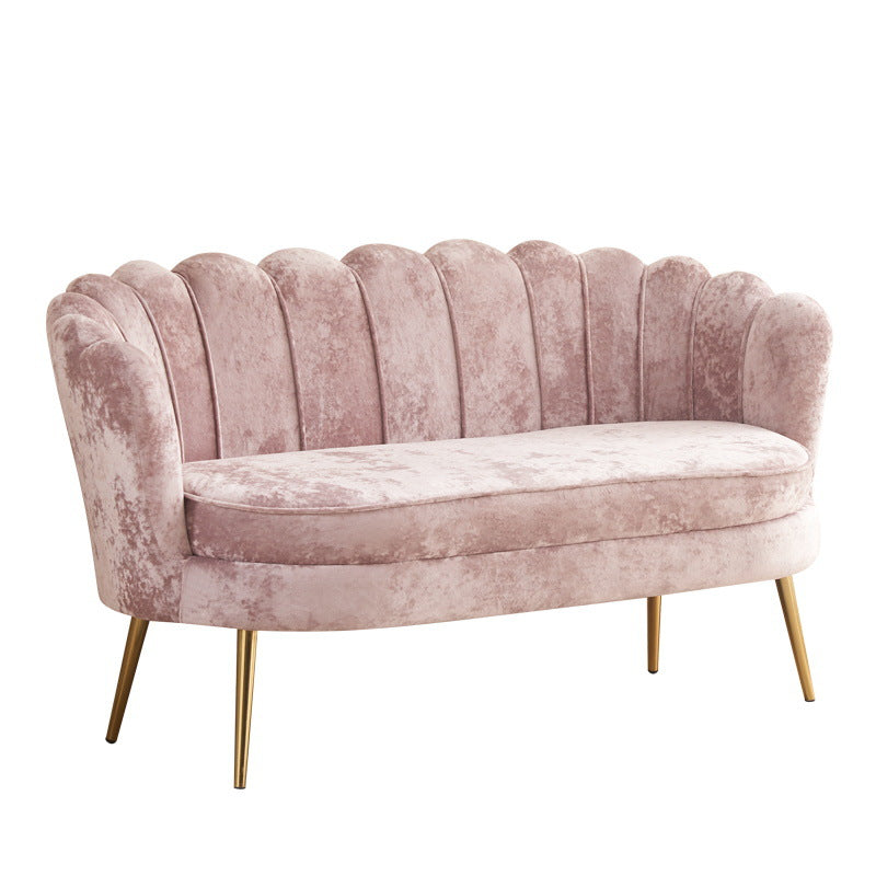 Scandinavian Velvet Wood Petal Sofa