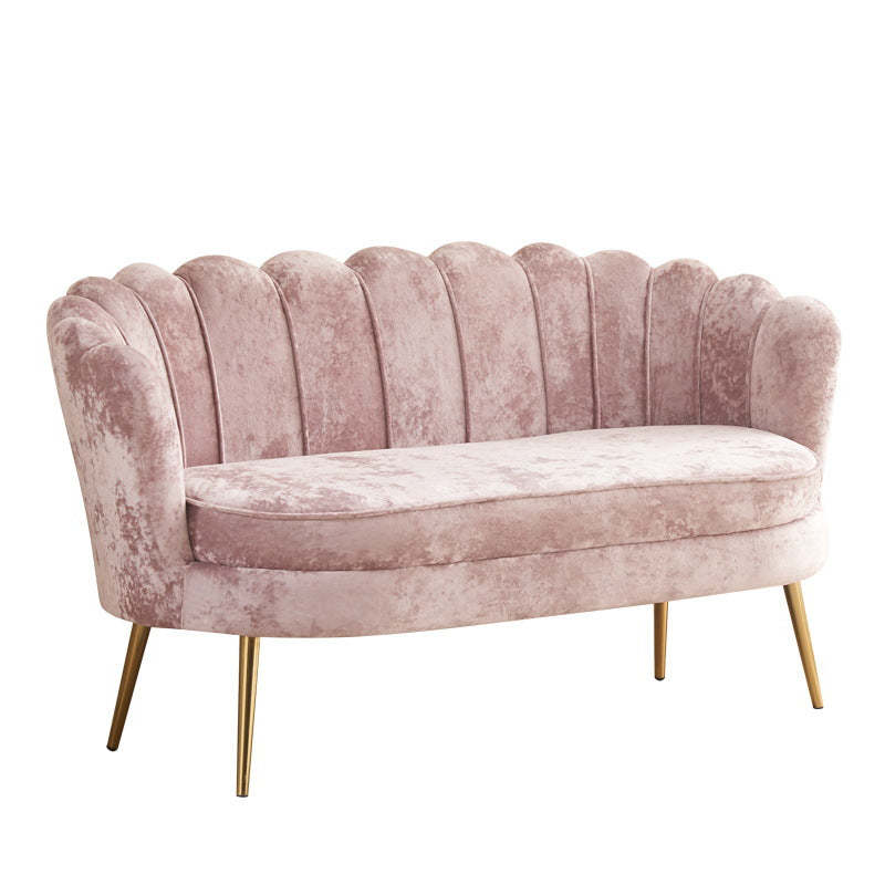 Scandinavian Velvet Wood Petal Sofa