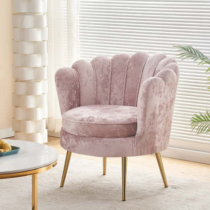 Scandinavian Velvet Wood Petal Sofa