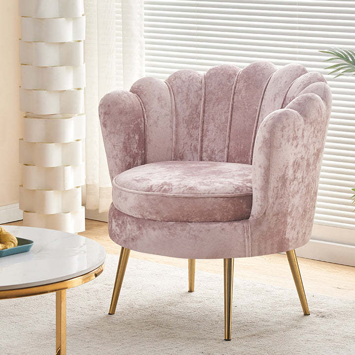 Scandinavian Velvet Wood Petal Sofa