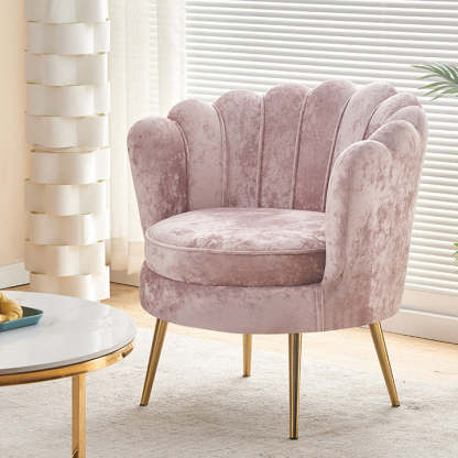 Scandinavian Velvet Wood Petal Sofa