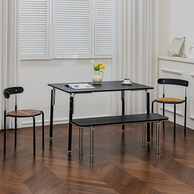 Retro Wood Fabric Steel Dining Chair