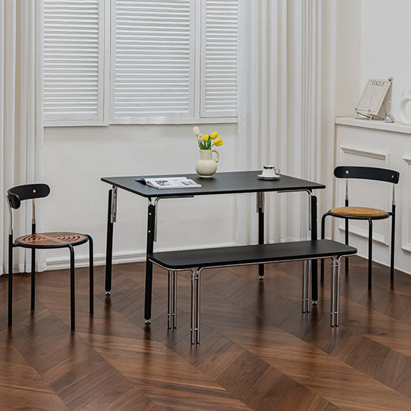 Retro Wood Fabric Steel Dining Chair