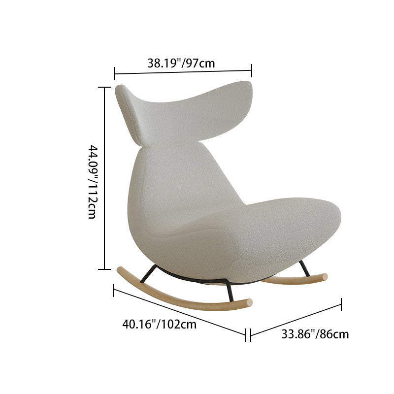 Nordic Lambswool Wood Whale Rocking Chair