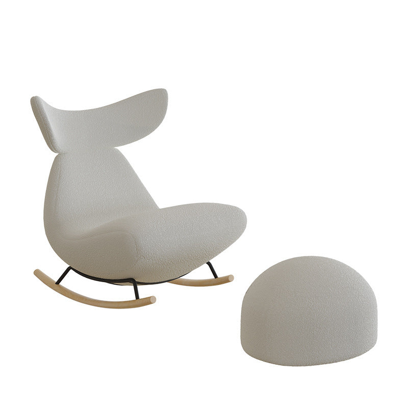 Nordic Lambswool Wood Whale Rocking Chair