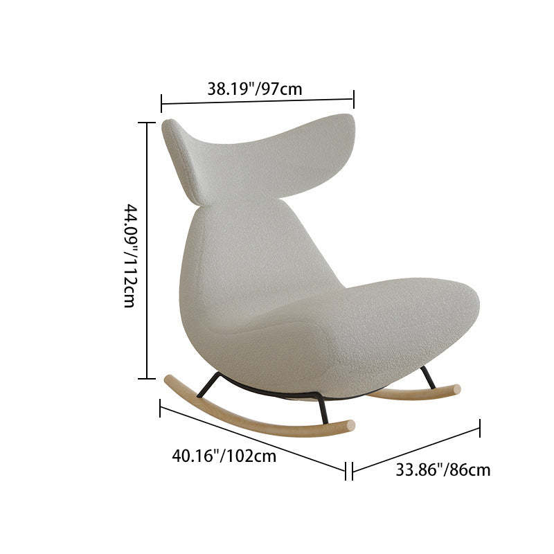 Nordic Lambswool Wood Whale Rocking Chair