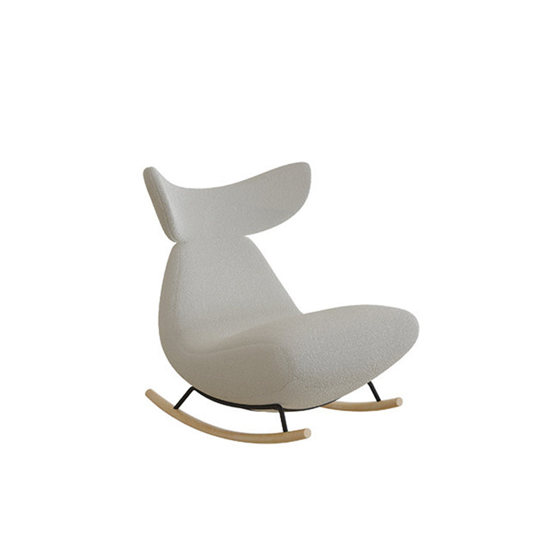 Nordic Lambswool Wood Whale Rocking Chair