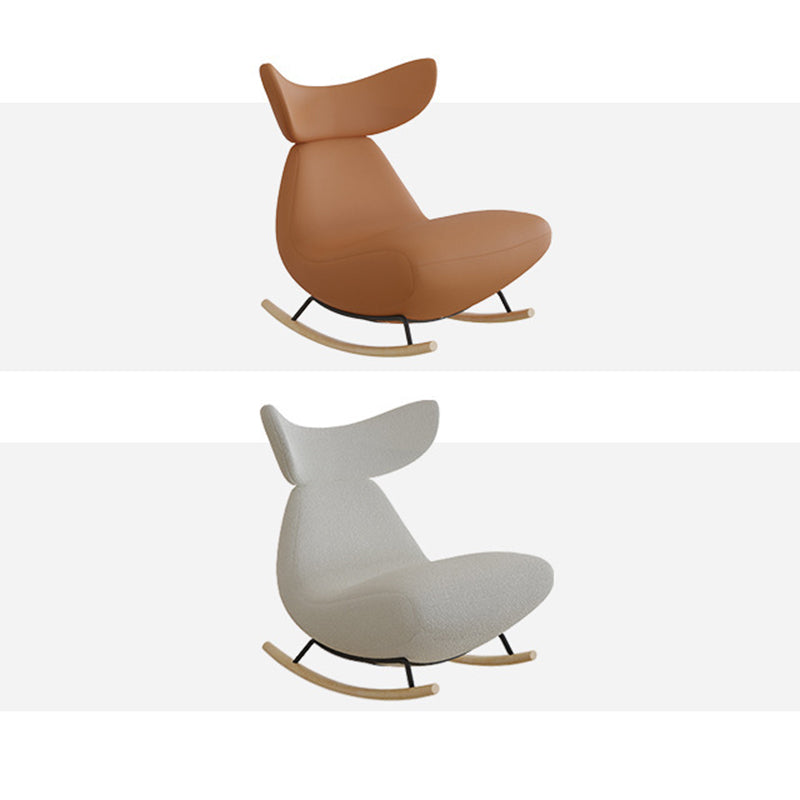 Nordic Lambswool Wood Whale Rocking Chair