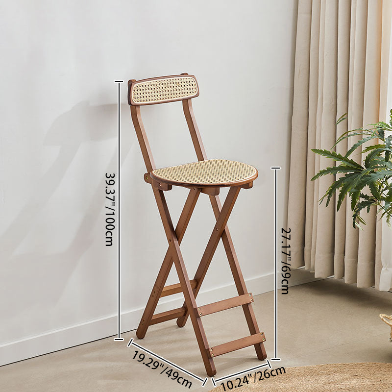 Japanese Resin Bamboo Foldable Bar Stool