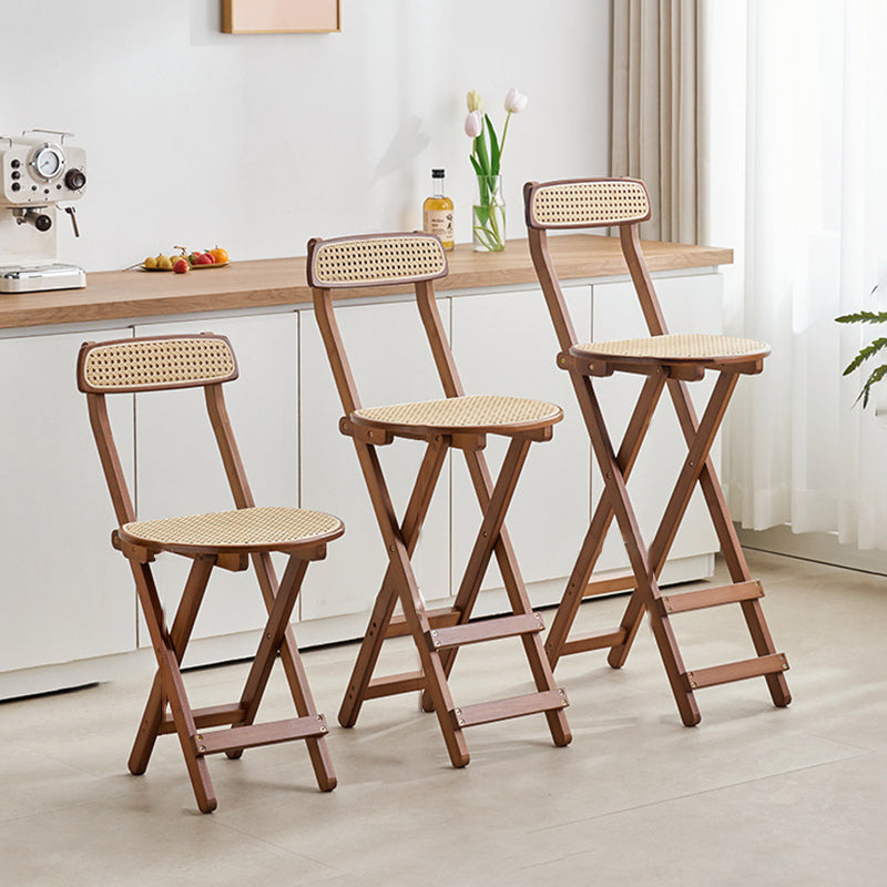 Japanese Resin Bamboo Foldable Bar Stool