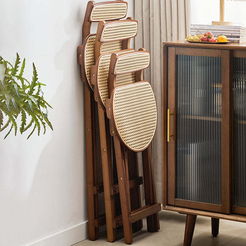 Japanese Resin Bamboo Foldable Bar Stool — Wood