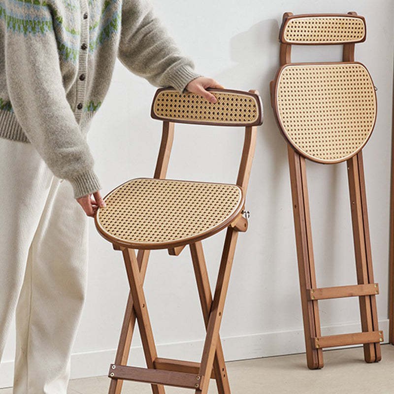 Japanese Resin Bamboo Foldable Bar Stool