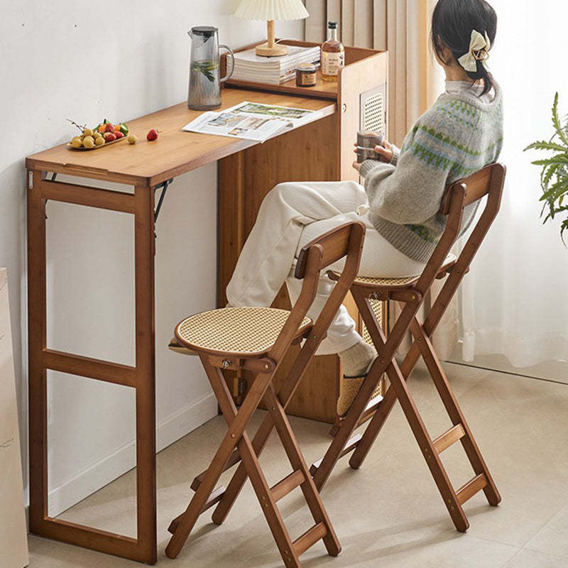 Japanese Resin Bamboo Foldable Bar Stool