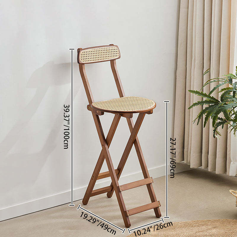 Japanese Resin Bamboo Foldable Bar Stool