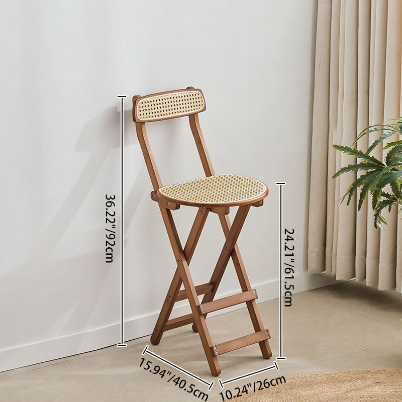Japanese Resin Bamboo Foldable Bar Stool