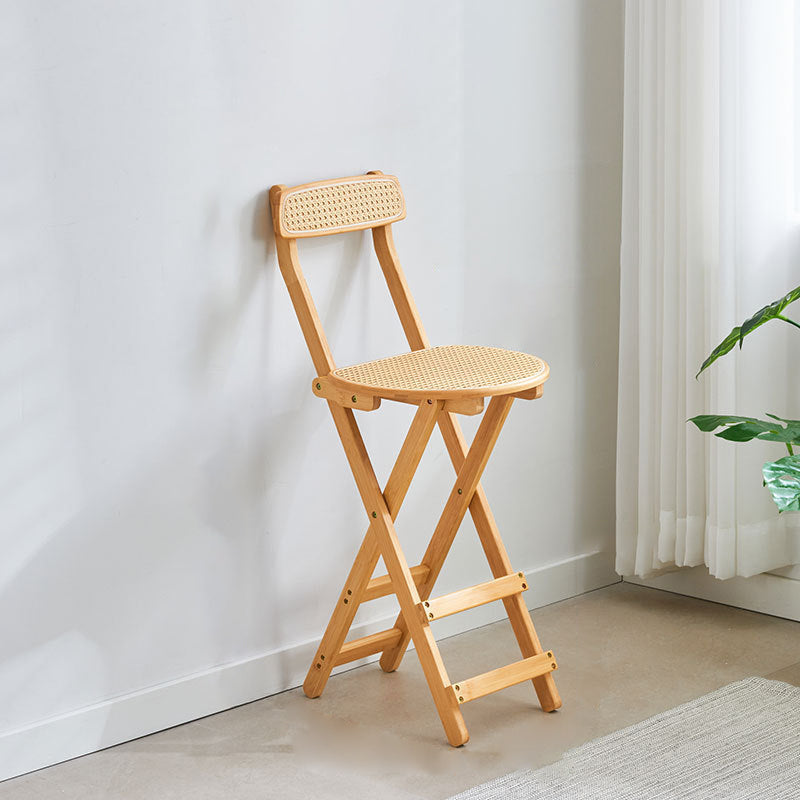 Japanese Resin Bamboo Foldable Bar Stool