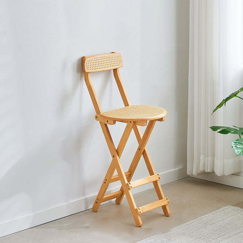 Japanese Resin Bamboo Foldable Bar Stool