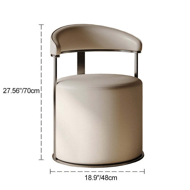 Modern Leather Steel Round Vanity Stool