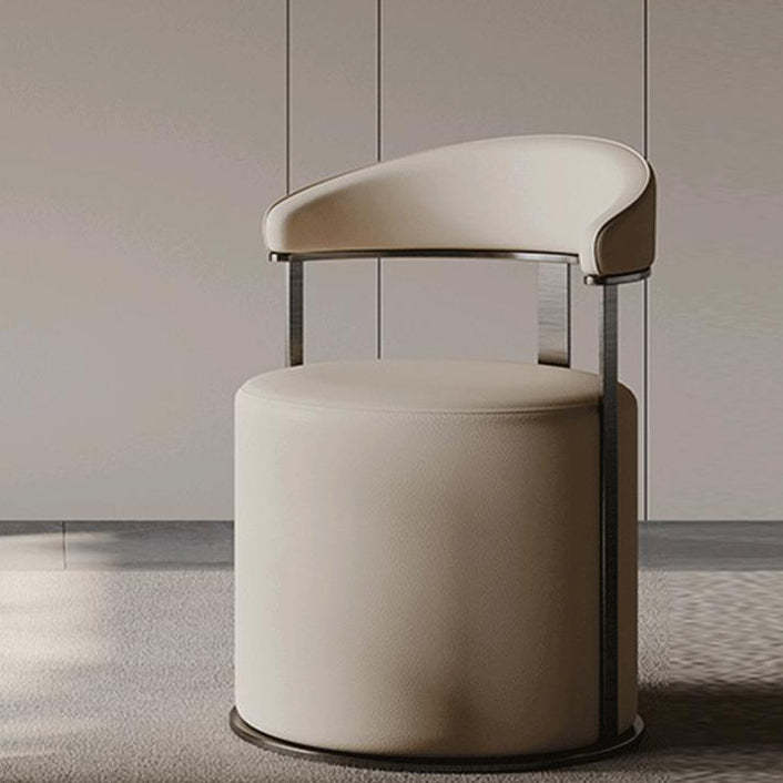 Modern Leather Steel Round Vanity Stool