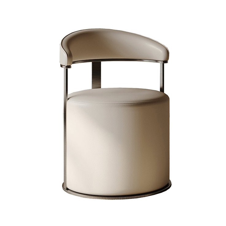 Modern Leather Steel Round Vanity Stool