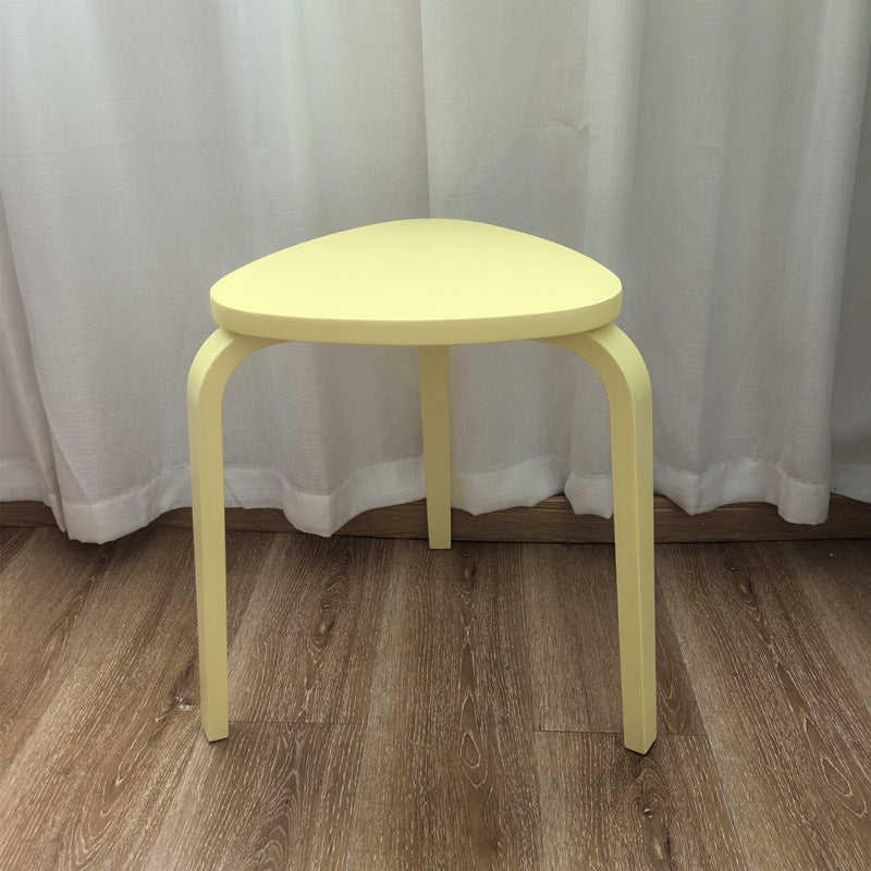 Scandinavian Wood Triangle Stackable Low Stool