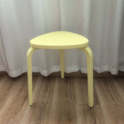 Scandinavian Wood Triangle Stackable Low Stool