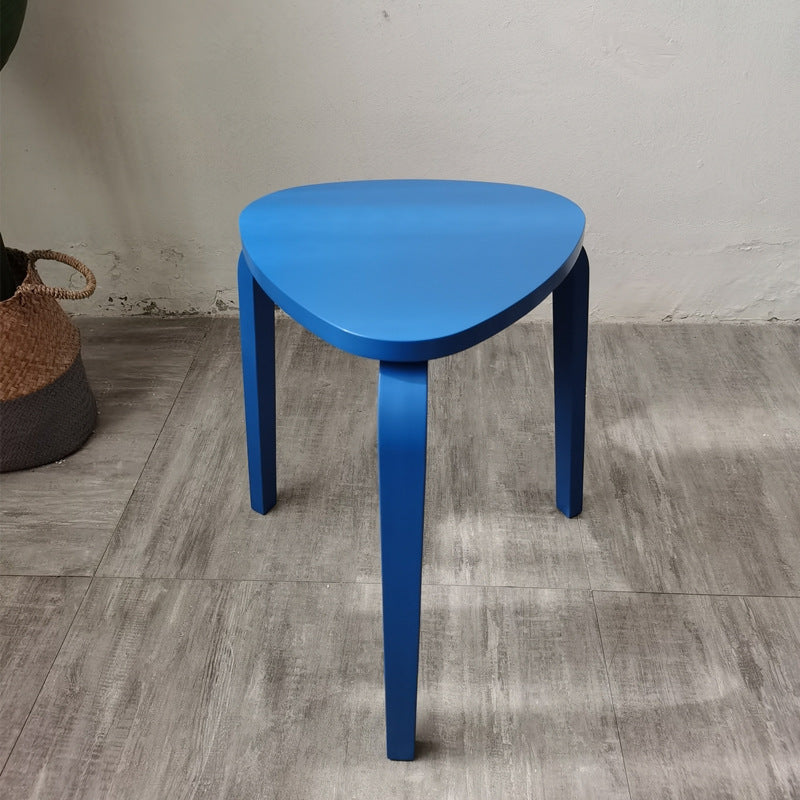 Scandinavian Wood Triangle Stackable Low Stool
