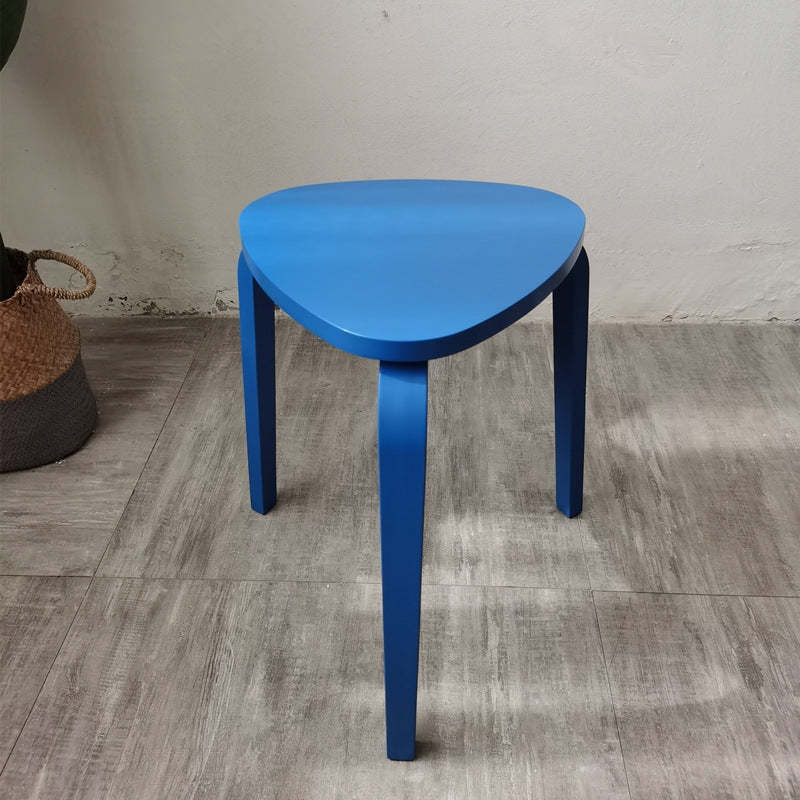 Scandinavian Wood Triangle Stackable Low Stool
