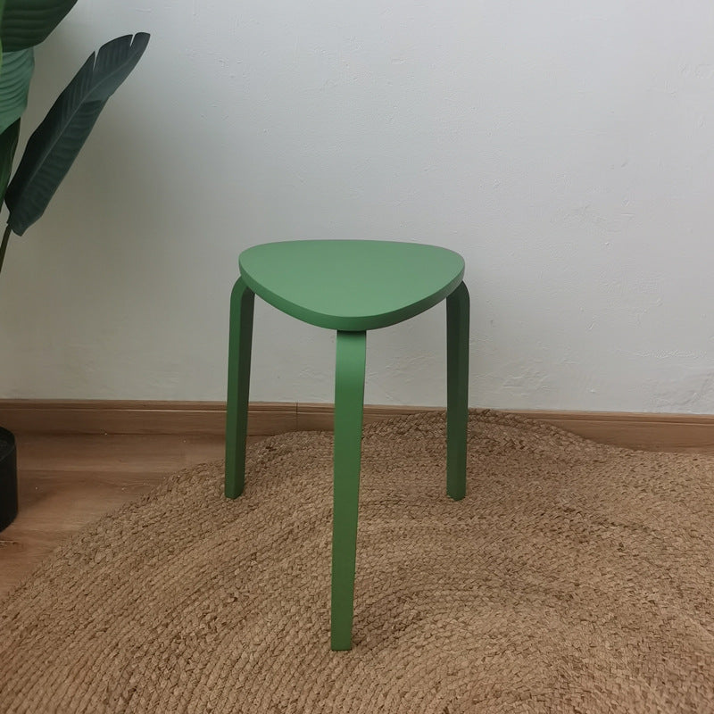 Scandinavian Wood Triangle Stackable Low Stool