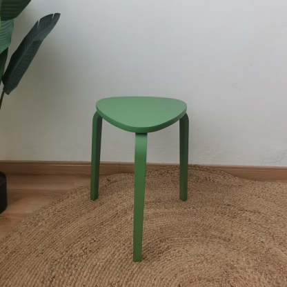 Scandinavian Wood Triangle Stackable Low Stool