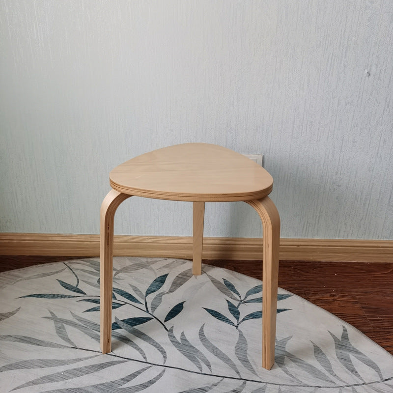 Scandinavian Wood Triangle Stackable Low Stool