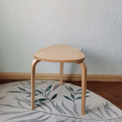 Scandinavian Wood Triangle Stackable Low Stool