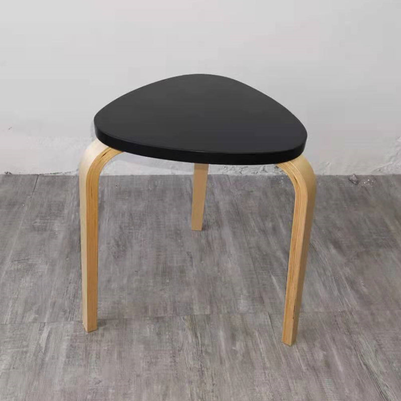 Scandinavian Wood Triangle Stackable Low Stool