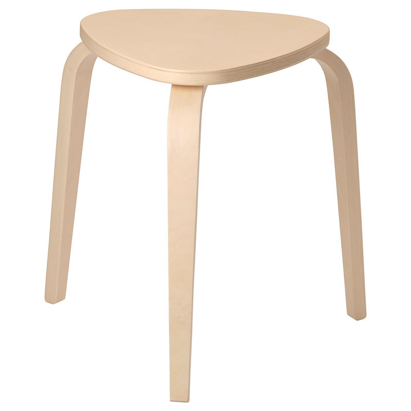 Scandinavian Wood Triangle Stackable Low Stool