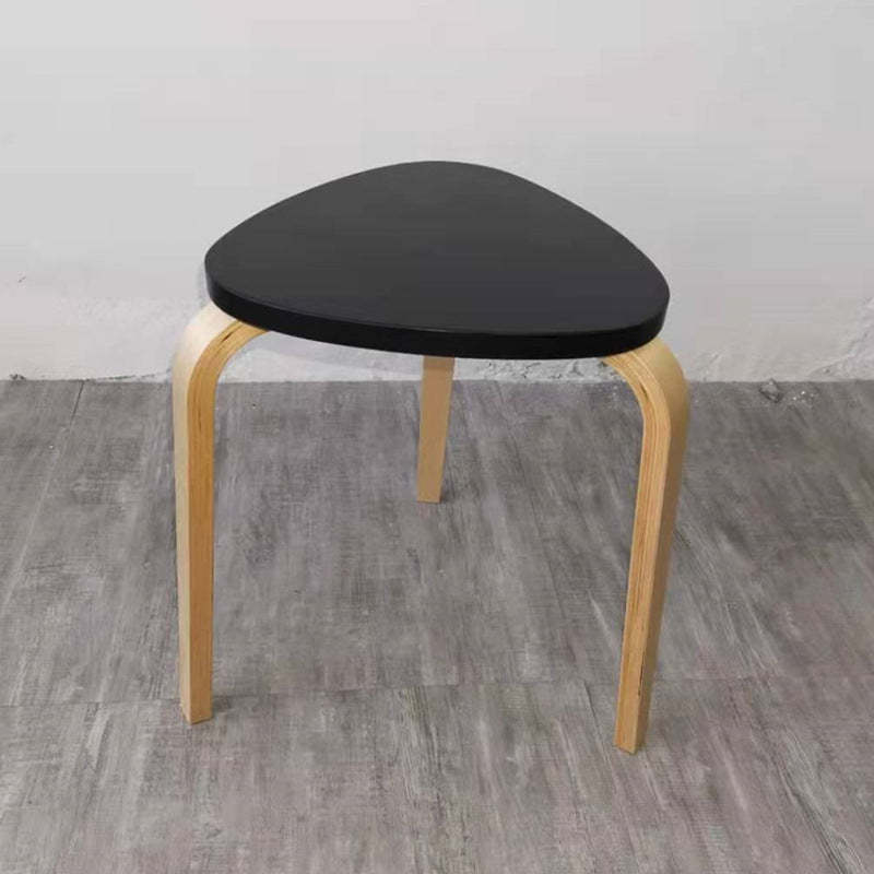 Scandinavian Wood Triangle Stackable Low Stool