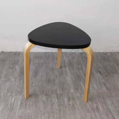 Scandinavian Wood Triangle Stackable Low Stool