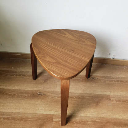 Scandinavian Wood Triangle Stackable Low Stool