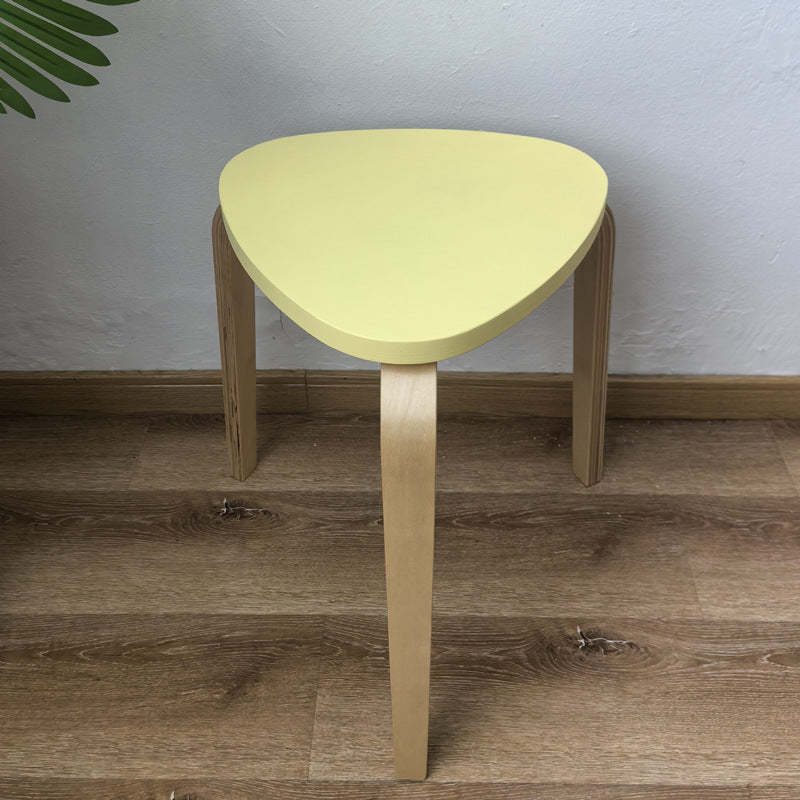Yellow stackable triangle low stools — Natural