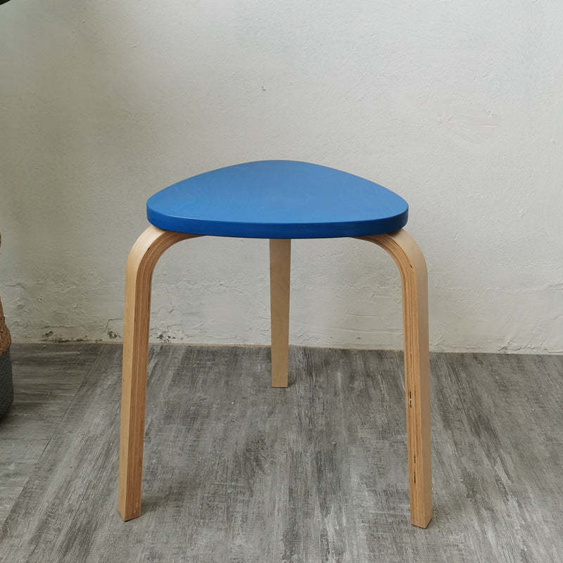 Scandinavian Wood Triangle Stackable Low Stool