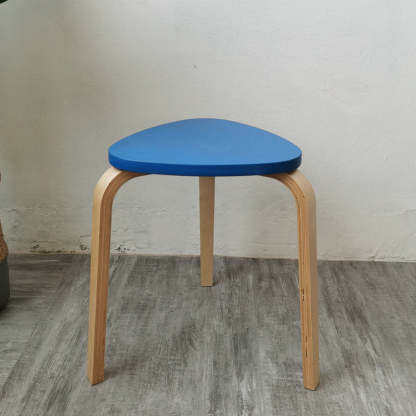 Scandinavian Wood Triangle Stackable Low Stool