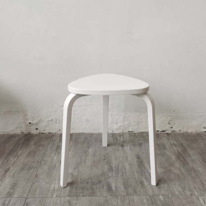 Scandinavian Wood Triangle Stackable Low Stool — All Red