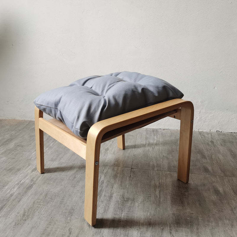 Scandinavian Fabric Wood Foldable Recliner — With Footrest / Yellow