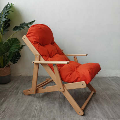 Scandinavian Fabric Wood Foldable Recliner