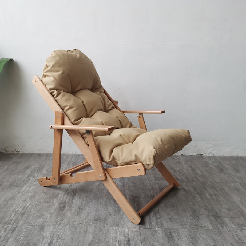 Scandinavian Fabric Wood Foldable Recliner