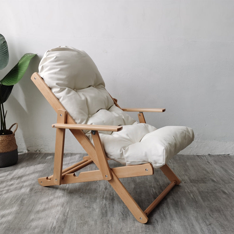 Scandinavian Fabric Wood Foldable Recliner