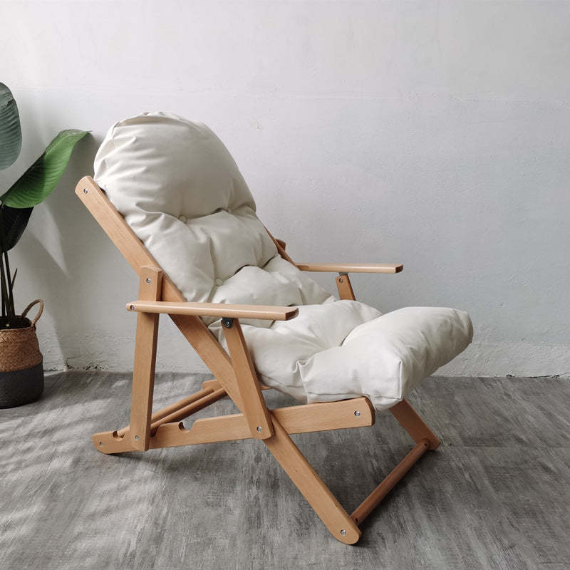 Scandinavian Fabric Wood Foldable Recliner