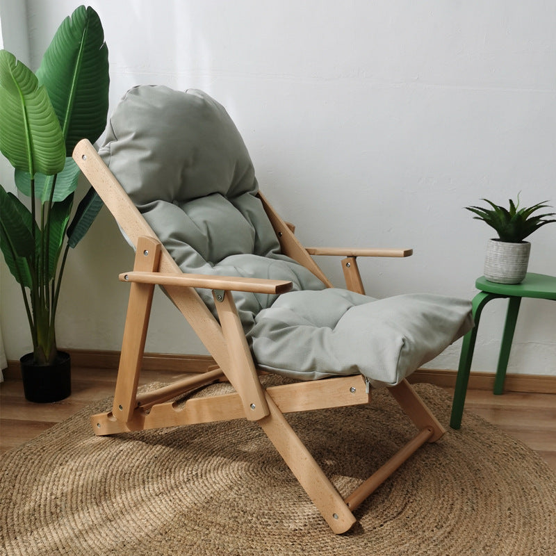Scandinavian Fabric Wood Foldable Recliner