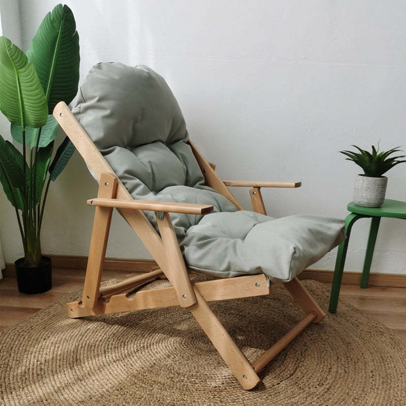 Scandinavian Fabric Wood Foldable Recliner
